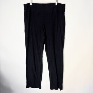 Eileen Fisher Pants Washable Stretch Crepe Slim Pant Black Comfort Pull On 1X